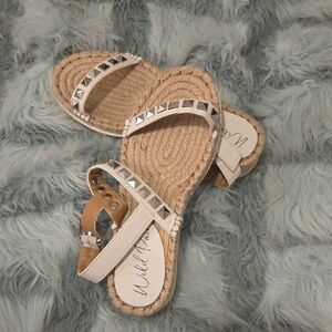 Wild Pair White and Silver Studded Sandals